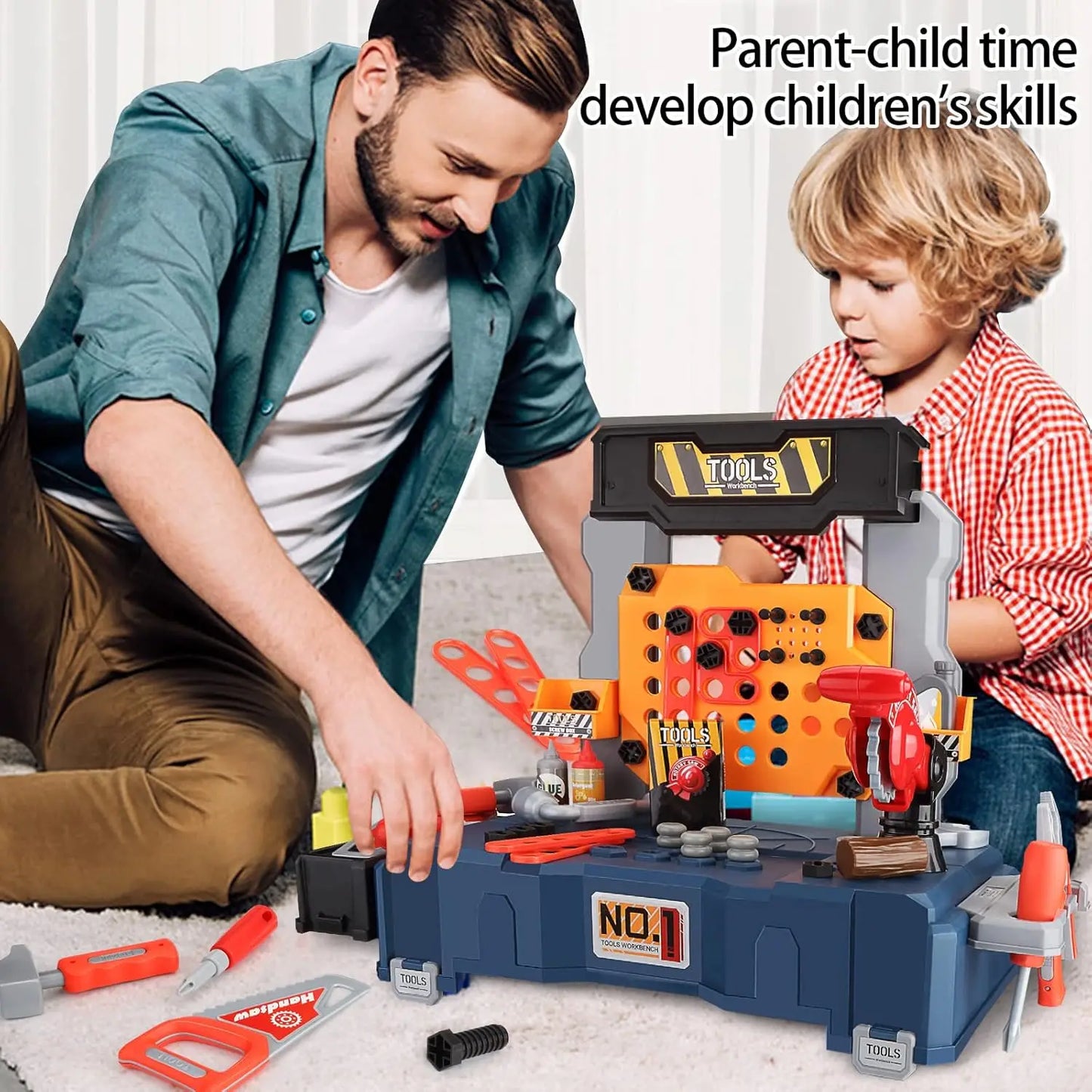 2-in-1 Kinder Speelgoed Werkbank met Gereedschap Set