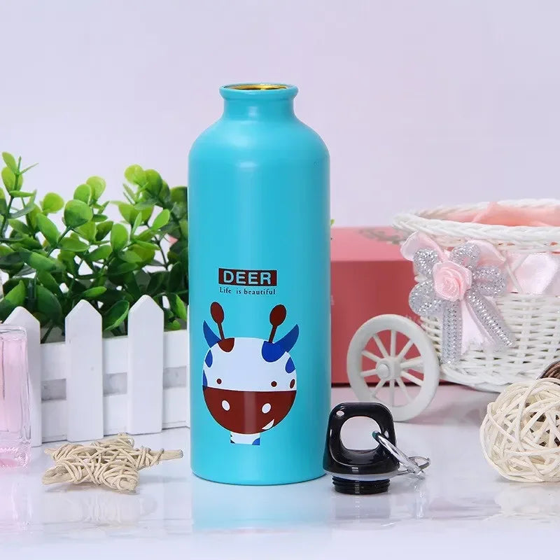 Dubbelwandige Geïsoleerde Drinkfles 500 ml met Leuke Dierenprint voor Kinderen