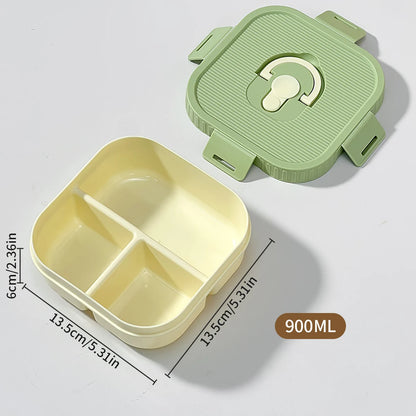 Draagbare Plastic Lunchbox met Vakken - Lekvrij & Magnetronbestendig voor Kinderen