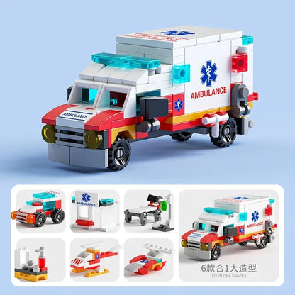 6-in-1 Bouwblokken Set Politie Brandweer Kasteel | LEGO®-compatibel 6-12 jaar