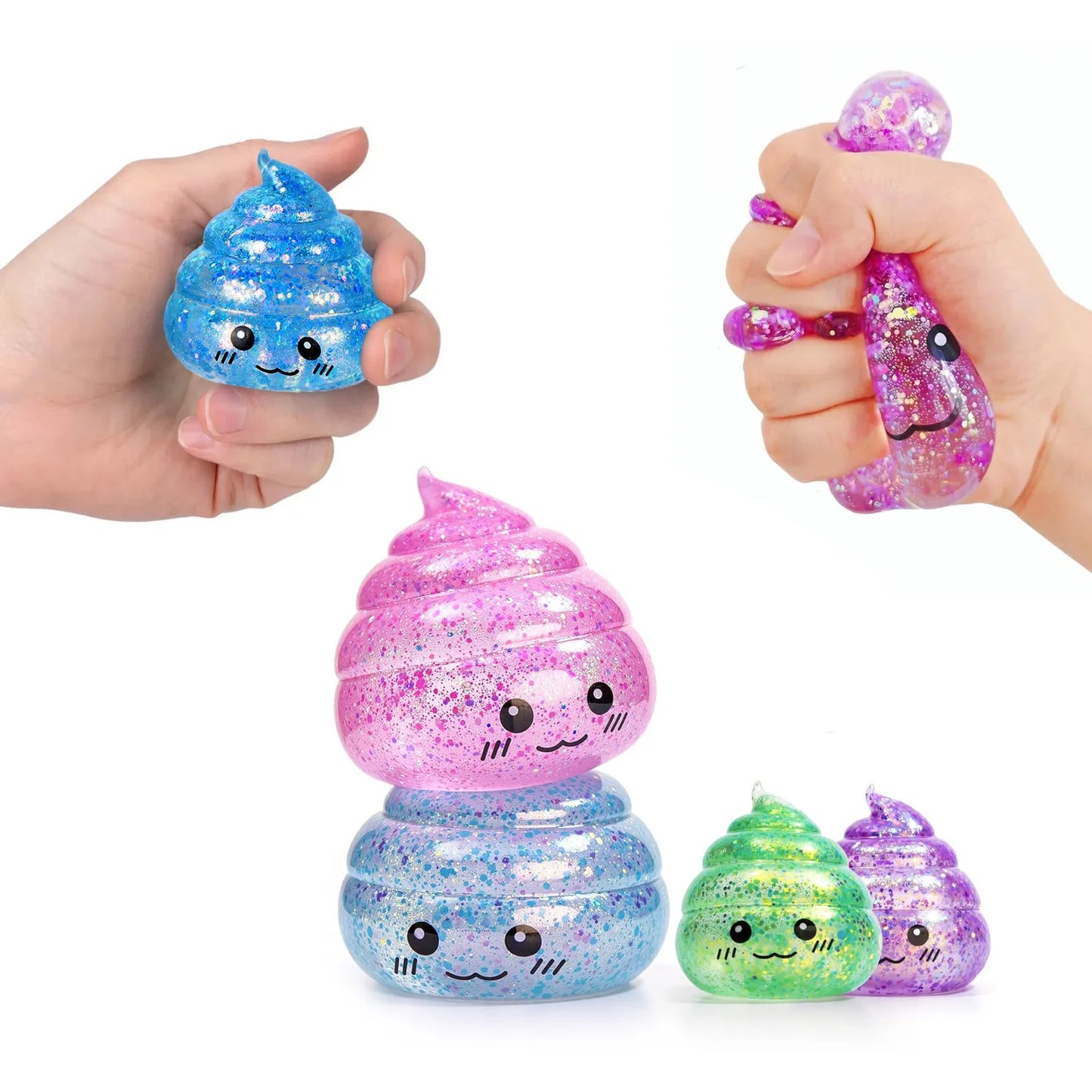 Squishy Poep Stressbal met Glitter