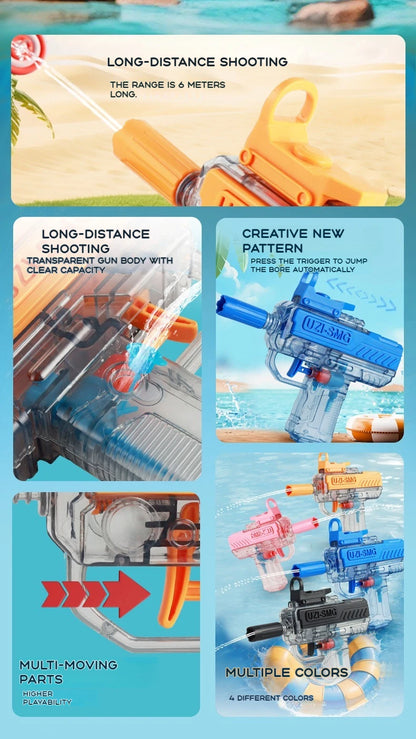 UZI Waterpistool Niet-Elektrisch | Handmatig Hoge Druk Waterpistool voor Kinderen en Volwassenen