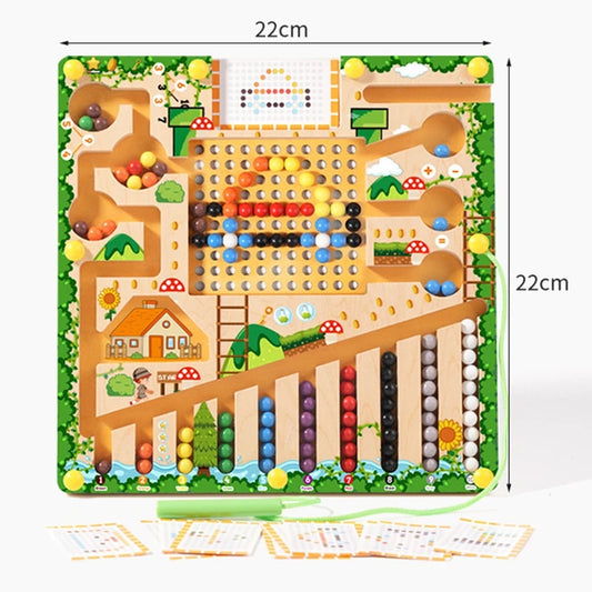 Magnetisch Houten Doolhof Speelgoed - Montessori Sorteerspel voor Kleuren