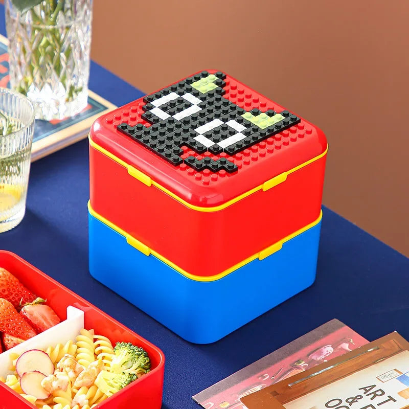 Lekvrije Lunchbox voor Kinderen met DIY Bouwblokken Design