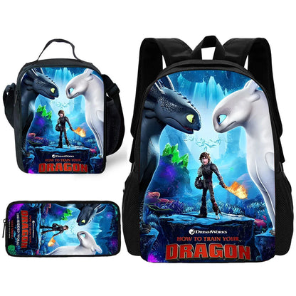 Toothless Schoolrugzak Set met Lunchtas en Etui
