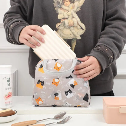 Draagbare Geïsoleerde Lunchtas met Cartoonprint voor Kinderen 12+