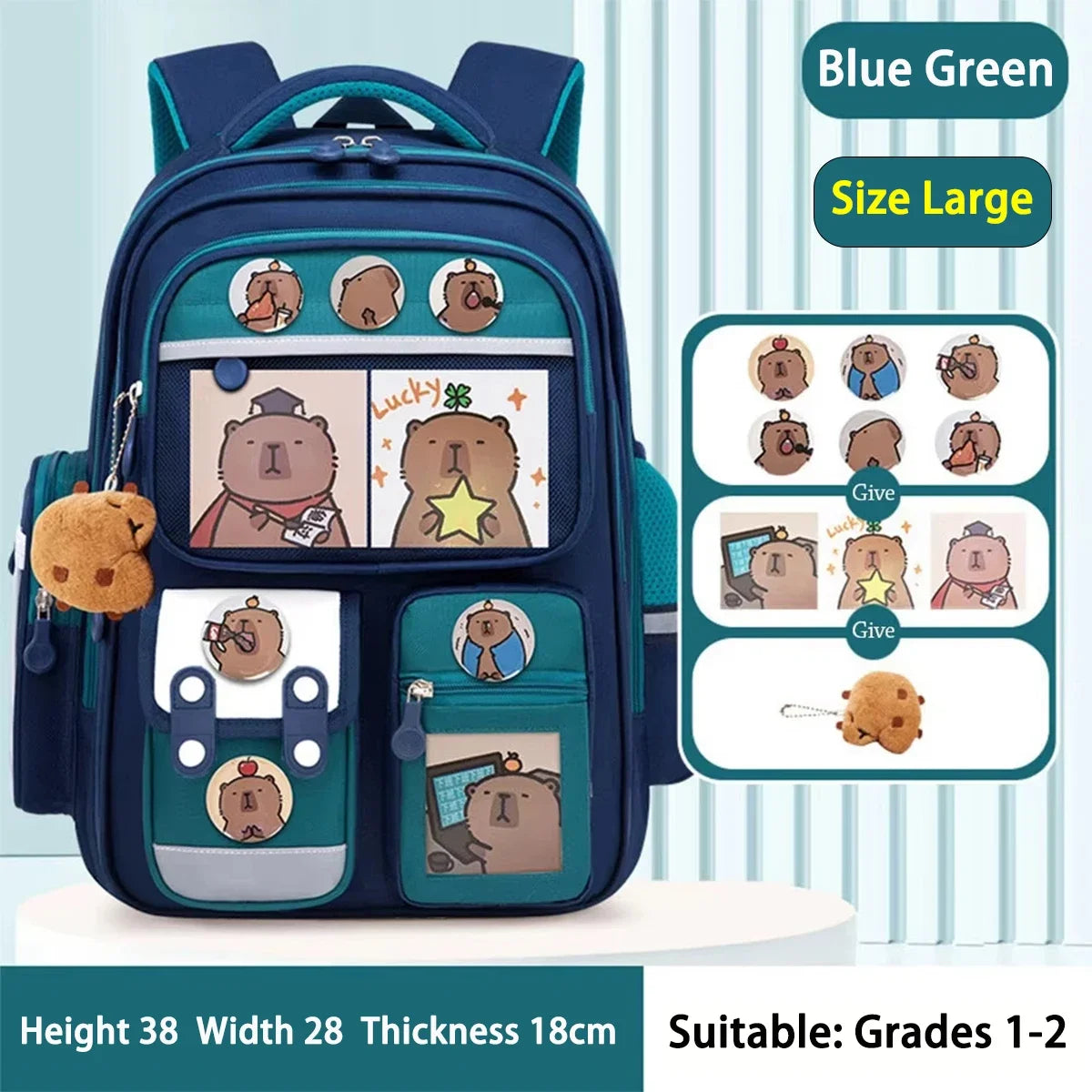 Capybara Schoolrugzak - Waterdicht met Ergonomische Schouderbanden