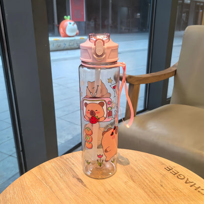 Lekvrije Kinder Waterfles met Rietje en Cartoon 800ml