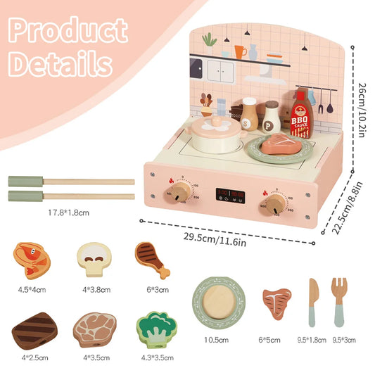 Houten Speelkeuken met Accessoires voor Kinderen