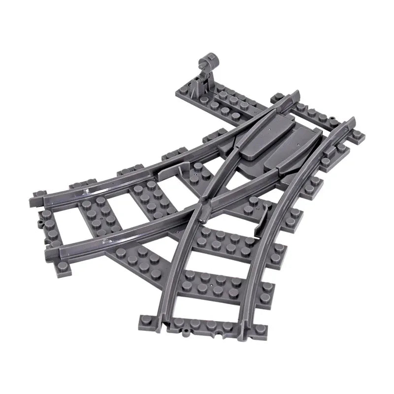 Flexibele Treinrails Set met Wissels en Bochten - Compatibel met Lego Bouwblokken
