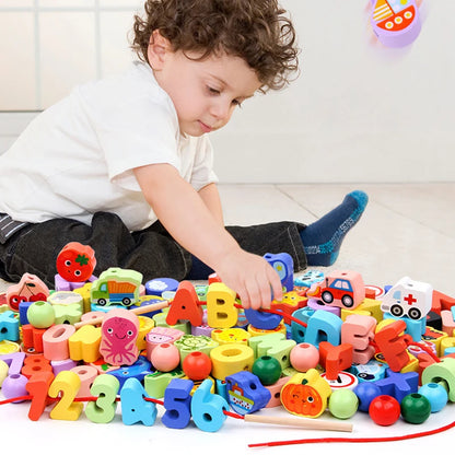Houten Rijgkralen Dieren en Vruchten voor Kinderen