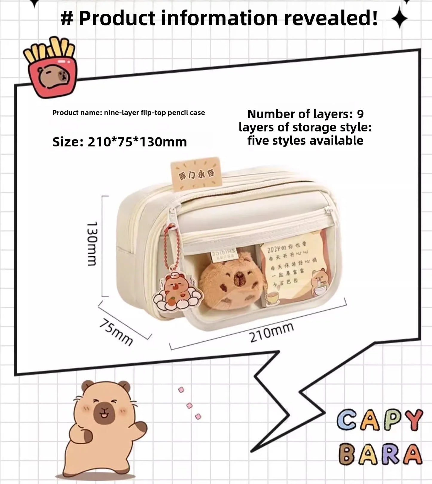 Grote Canvas Etui met Dierenprint voor Kinderen