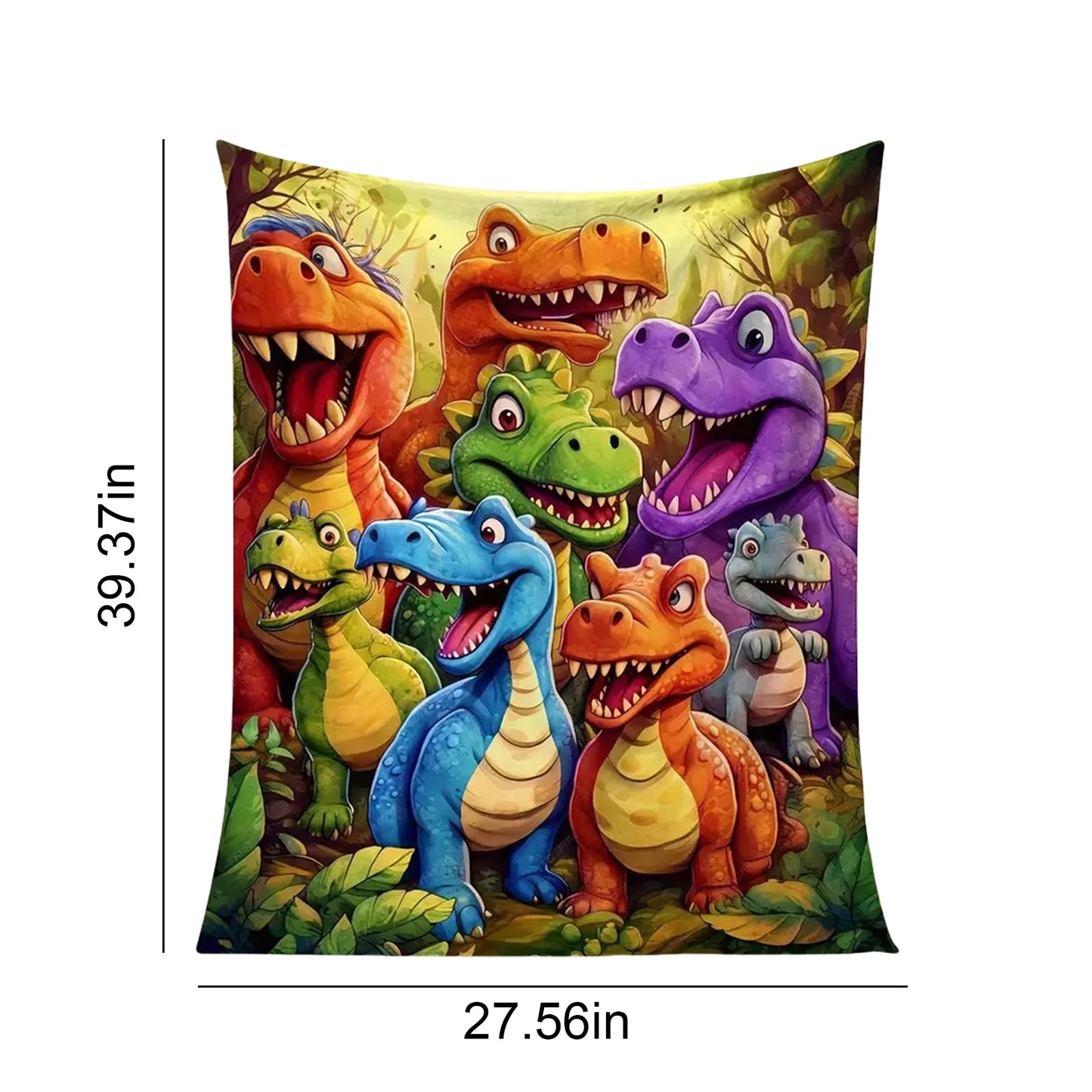 Flanellen Deken met Dinosaurusprint voor Kinderen en Woonkamer