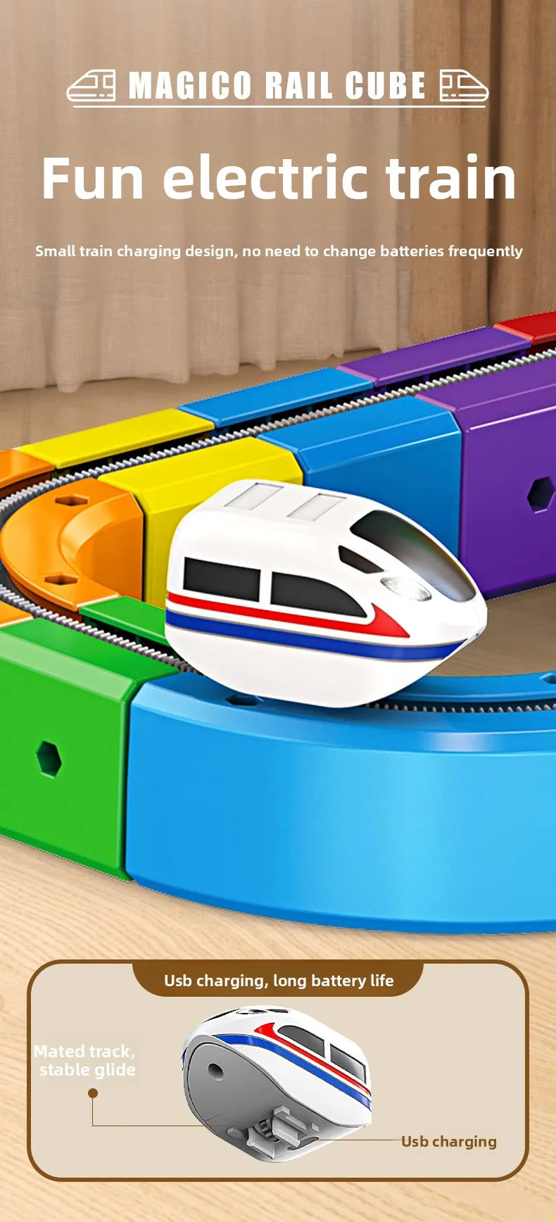 Elektrische Treinbaan met Magnetische Bouwblokken voor Kinderen