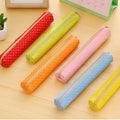 Canvas Etui met Streepjes en Stipjes in Snoepkleuren
