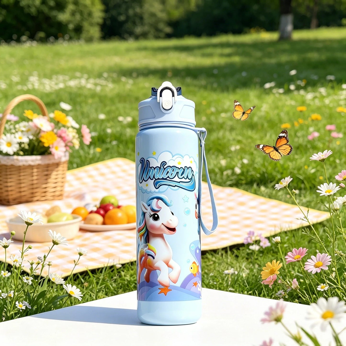 Eenhoorn Drinkfles met Rietje - Lekvrij en Draagbaar