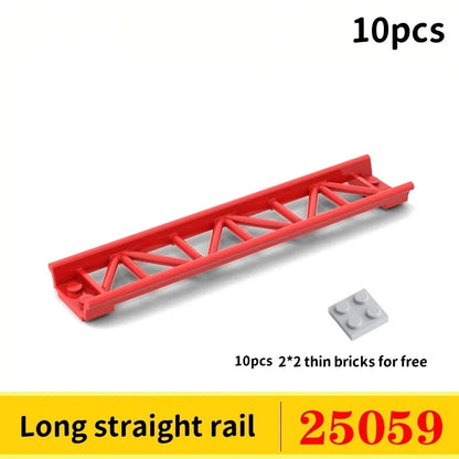 10 Stuks Achtbaan Rails Bouwblokken – Compatibel met bekende bouwsteentjes
