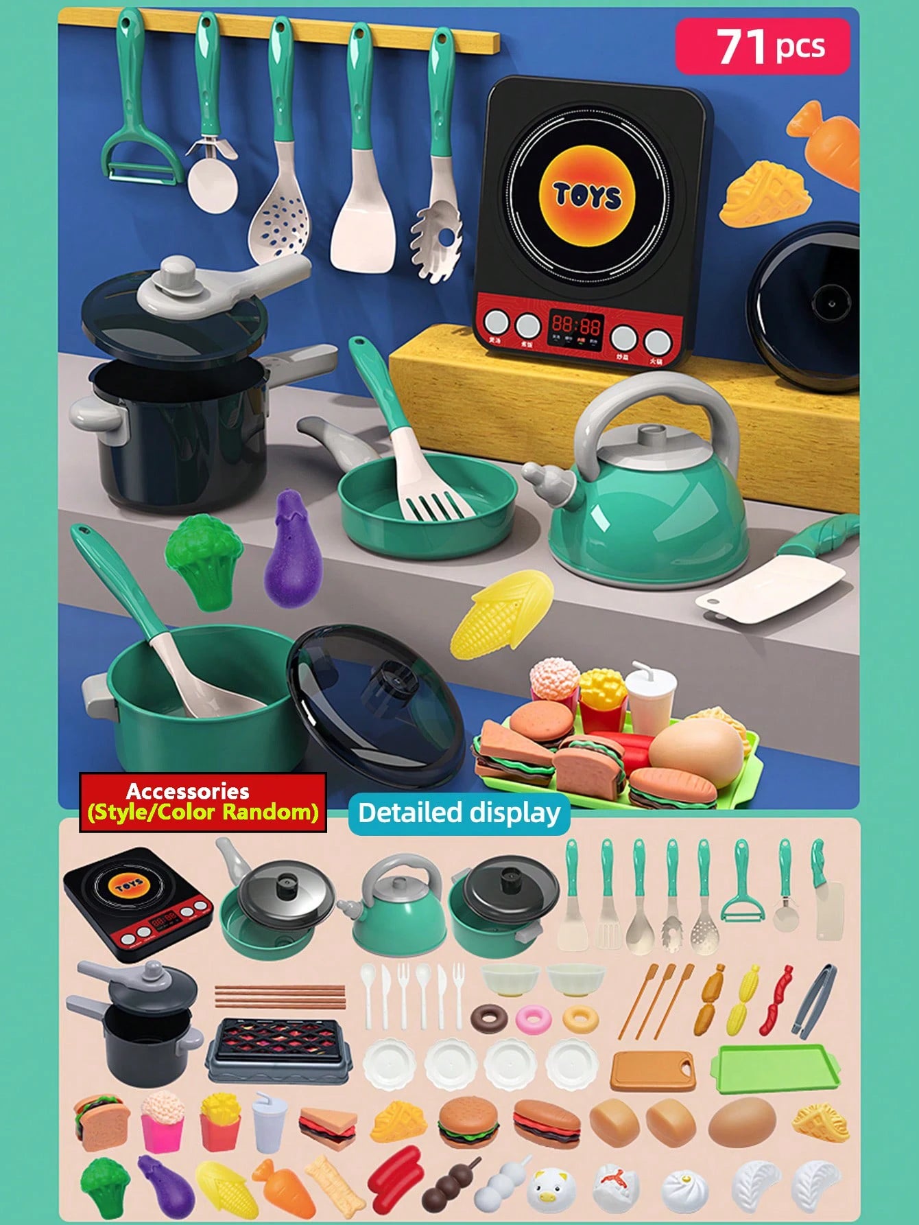 Speelkeuken Accessoires Set met Potten en Pannen voor Kinderen