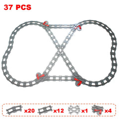 37pcs train track