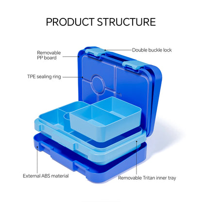 Lekdichte Lunchbox met Vakken - Magnetronbestendig met Kerstprint