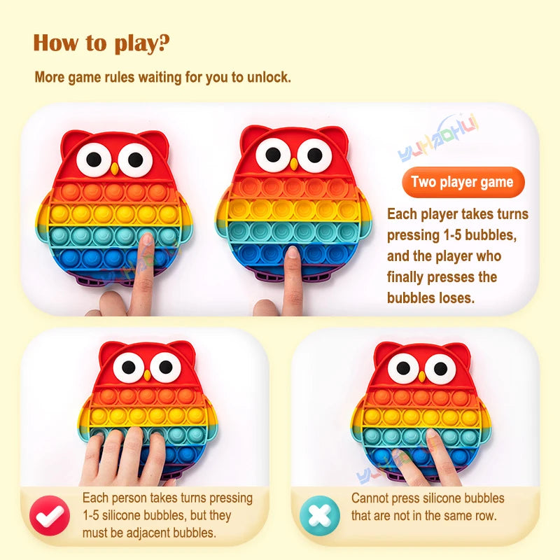 Pop Push Bubble Fidget Speelgoed voor Stressvermindering en Zintuiglijke Ontwikkeling
