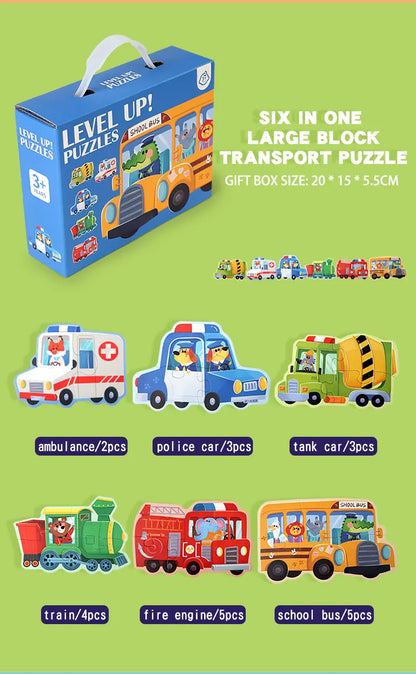 Educatieve legpuzzel set met dieren voor kinderen (verschillende moeilijkheidsgraden)