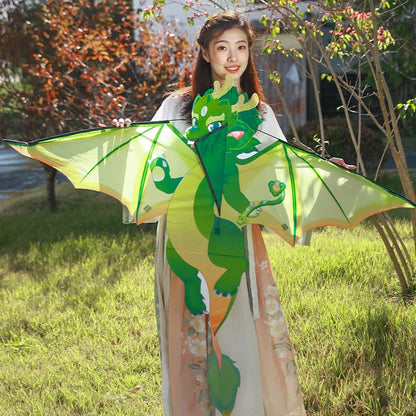 Groene Chinese Draak Vlieger voor Beginners - Inclusief 50 meter Lijn