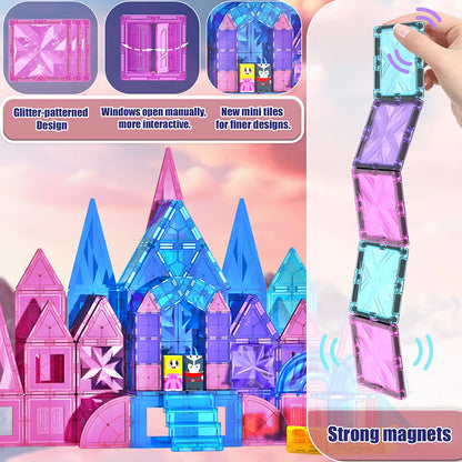 Magnetische Bouwblokken Set - 114 Delen | Prinsessen IJskasteel Thema