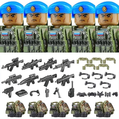 Bouwblokjes Figuren Commando Speciale Eenheid Leger met Wapens en Accessoires