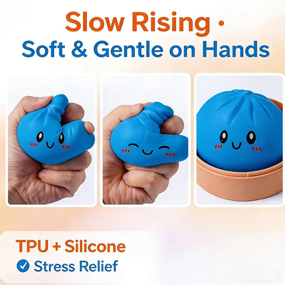 Squishy Knijpbeestje Dumpling met Lachend Gezicht voor Stressvermindering