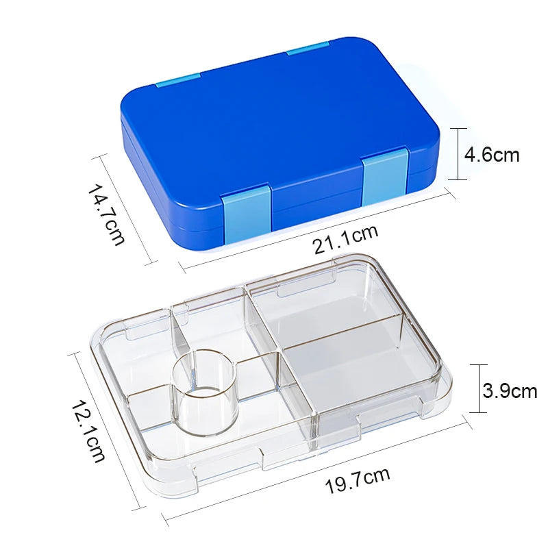 Lekdichte Lunchbox met Vakken - Magnetronbestendig met Kerstprint