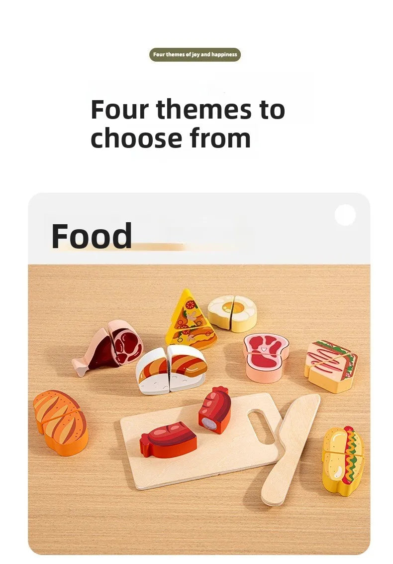 Houten Speelgoed Keukenset met Snijfruit en Groenten