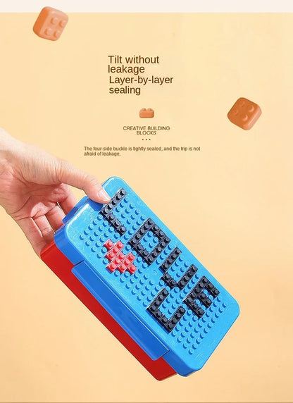 Kleurrijke Lunchbox met Bouwstenen voor Kinderen - Lekdicht en Magnetronbestendig