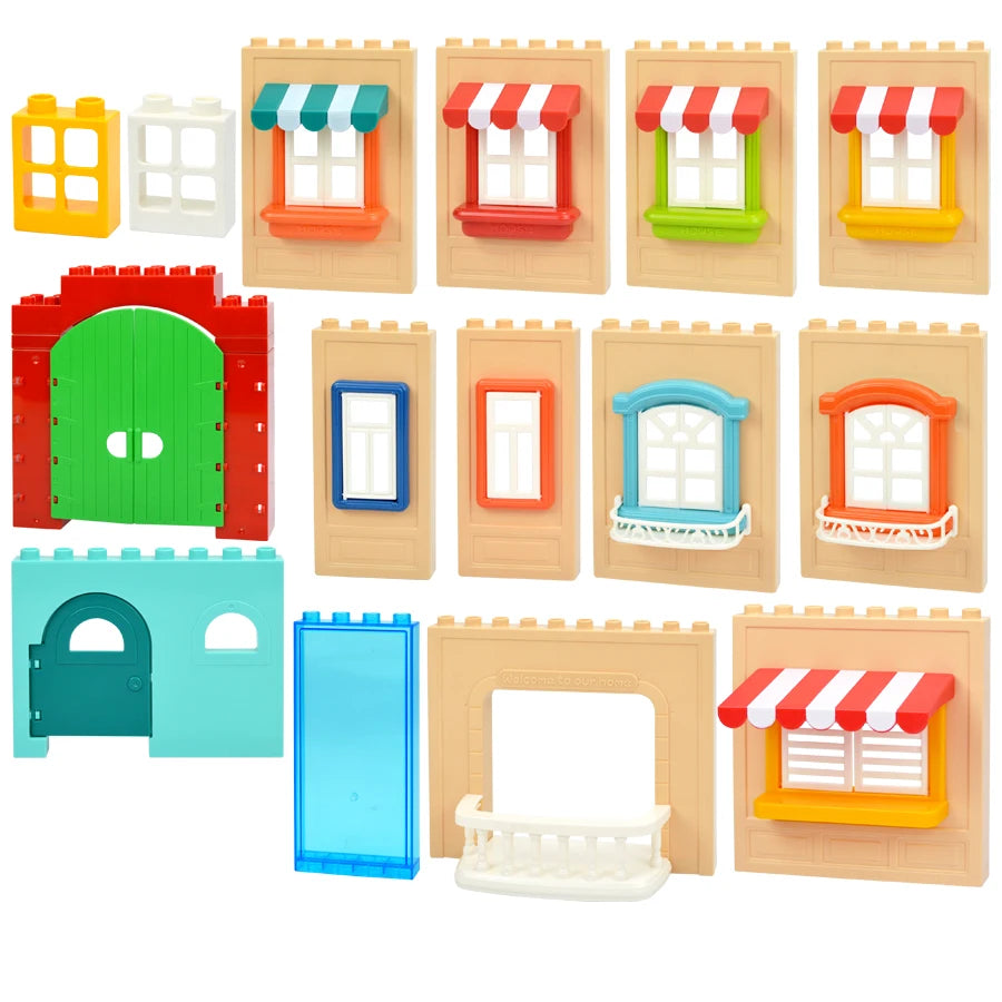Huis onderdelen set voor grote bouwstenen – Compatibel met Duplo®
