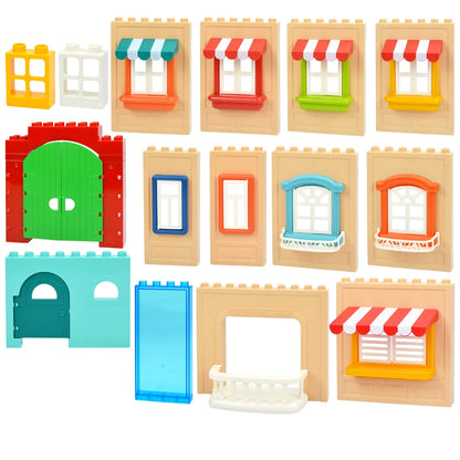 Huis onderdelen set voor grote bouwstenen – Compatibel met Duplo®