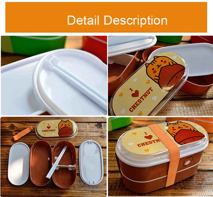 Draagbare Cartoon Lunchbox met Bestek – 600ml
