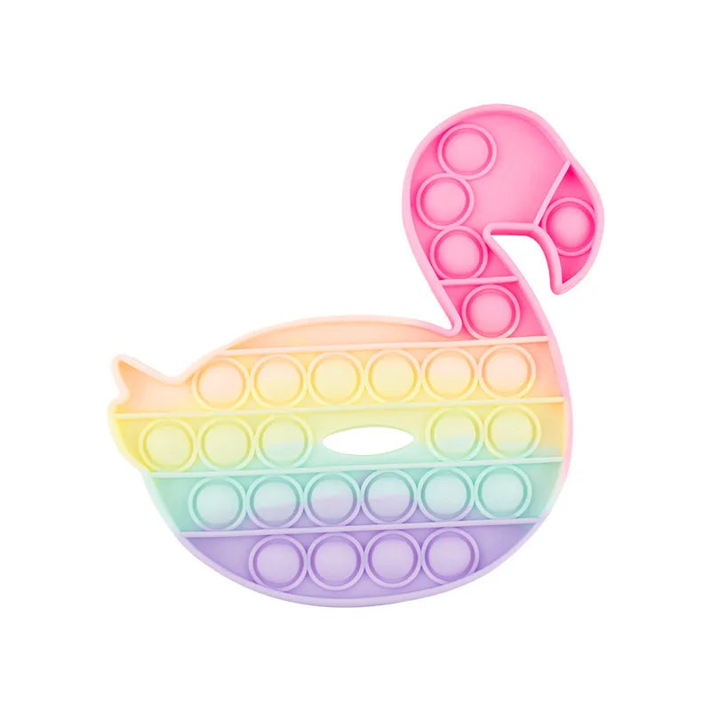 Regenboog Dinosaurus Pop-It Fidget Speeltje voor Stressvermindering