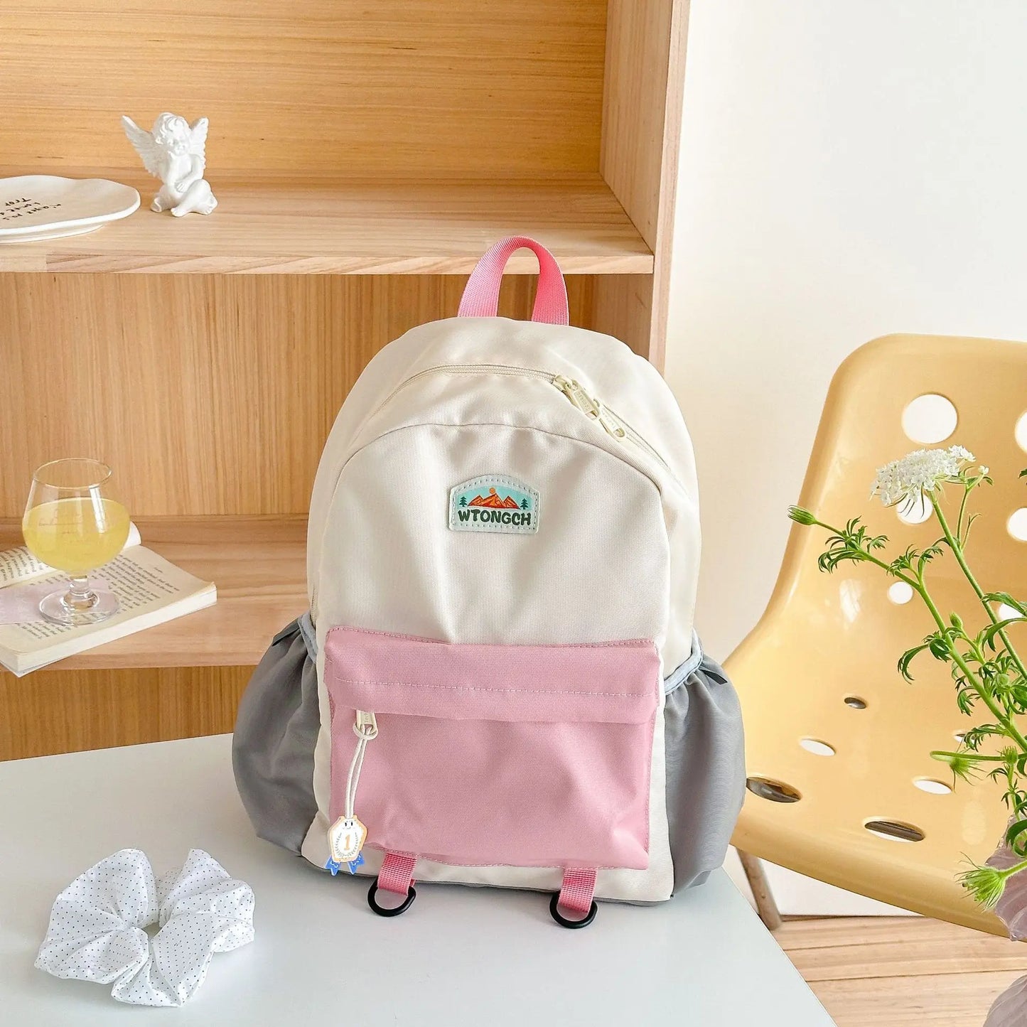 Lichtgewicht Kleurenblok Schoolrugzak - Waterproof & Comfortabel voor Kinderen
