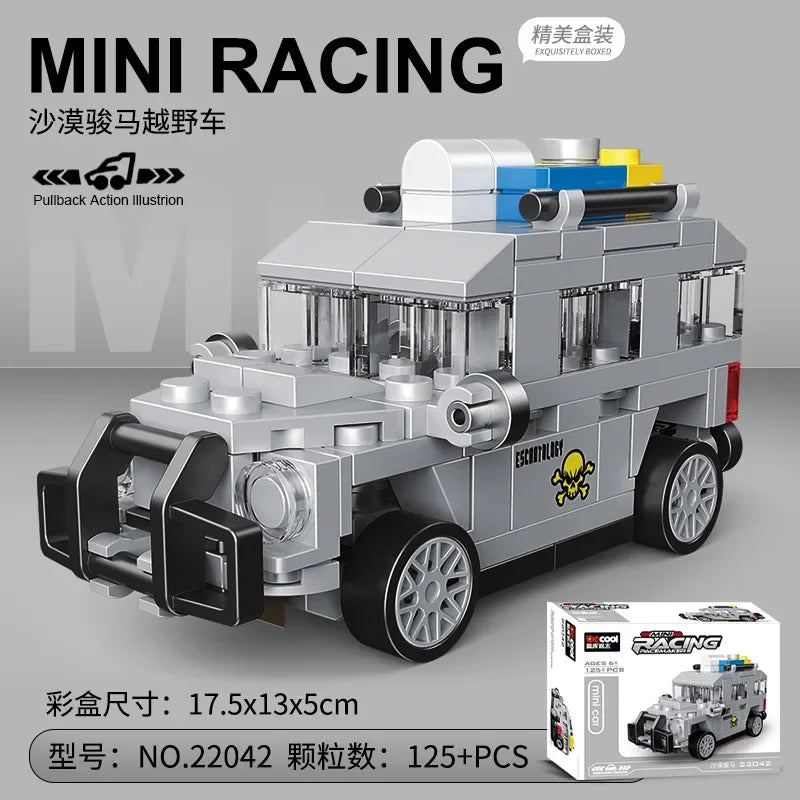 Bouwblokken Terugtrek Voertuigen Set – LEGO® Compatibel