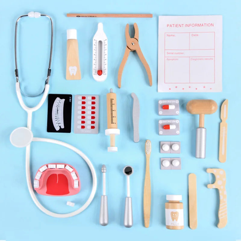 Houten Dokters- en Tandarts Speelset voor Kinderen