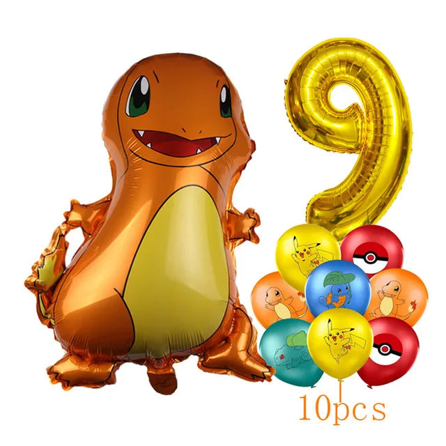 Pokémon Ballonnen Set met Pikachu, Squirtle en Charmander