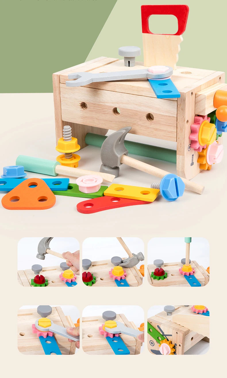Houten Gereedschapset en Werkbank voor Kinderen