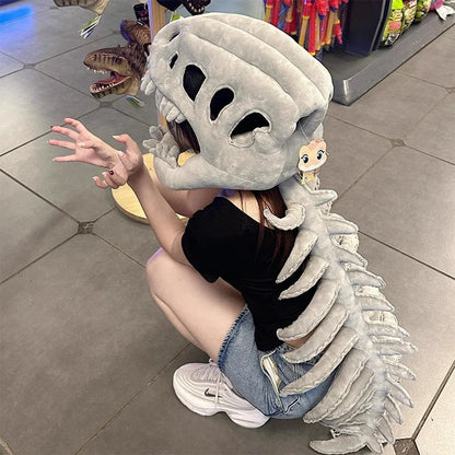 Dinosaurus Skelet Kostuum met Hoofdeksel voor Cosplay