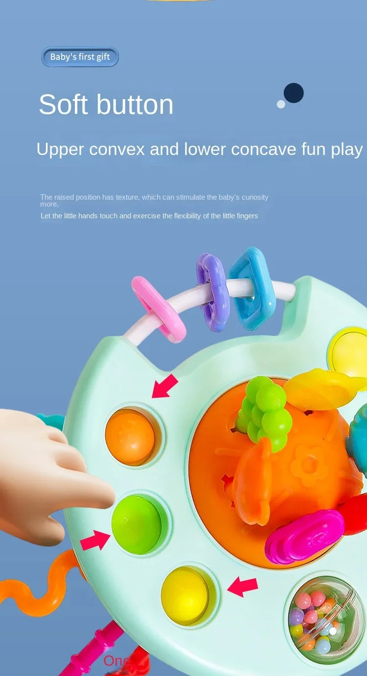 Montessori Baby Speelgoed met Trekkoord – Sensorische Ontwikkeling & Bijtring