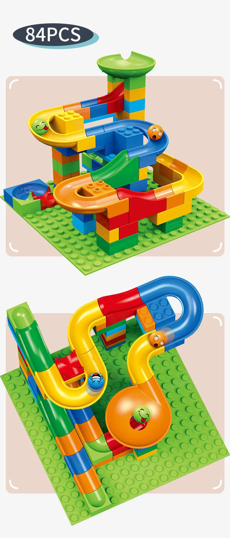 Knikkerbaan bouwset – Compatibel met bouwstenen (creatief speelplezier)