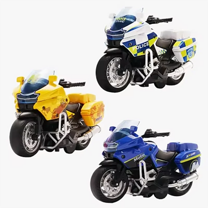 Speelgoed Politie Motor met Terugtrekmechanisme, Licht en Geluid