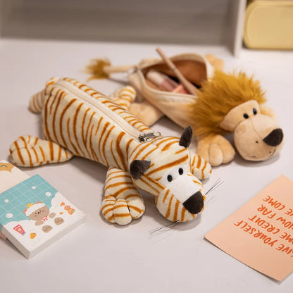 Grote Pluche Pennenzak met Dieren voor Schoolspullen