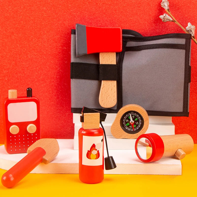 Houten Brandweer Heuptas Speelset voor Kinderen (3-6 Jaar)