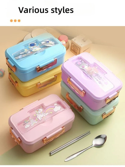 Bento Lunchbox Dinosaurus voor Kinderen - 3 Vakken & Magnetronbestendig