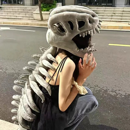 Dinosaurus Skelet Kostuum met Hoofdeksel voor Cosplay